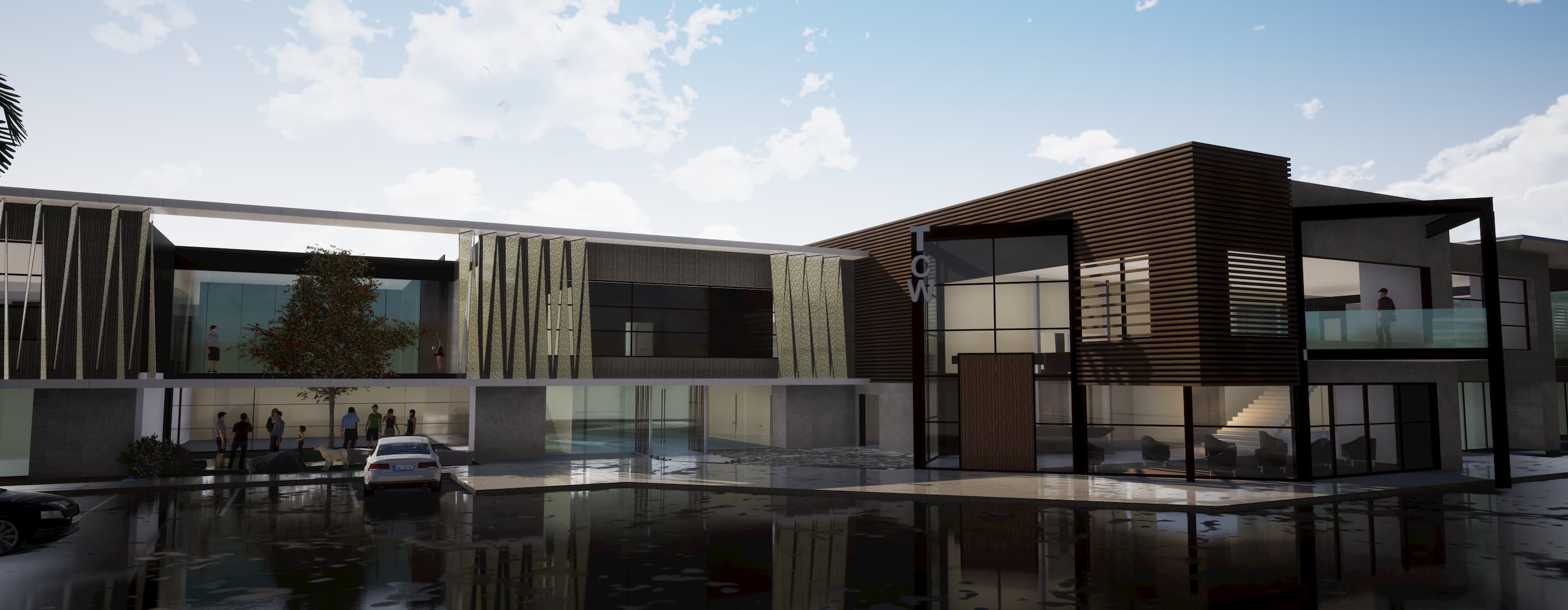 7,000sf Health and Fitness Center including a gym, yoga studio and spa suites